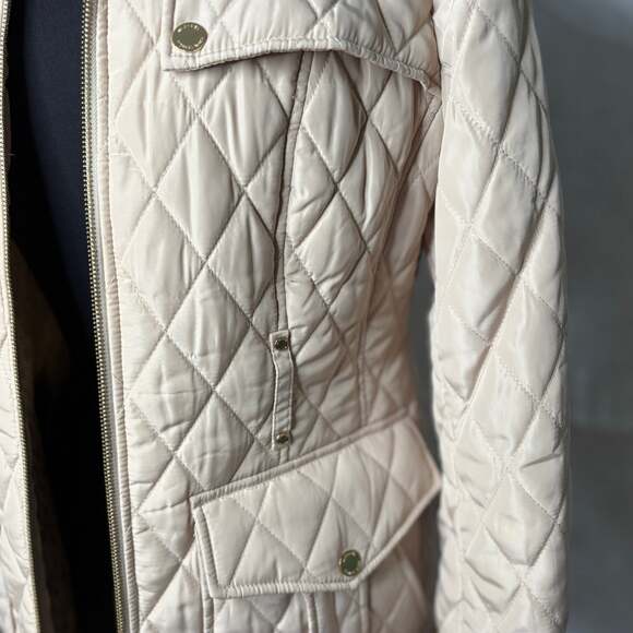 Michael Michael Kors Women’s Quilted Jacket Coat Beige Size M Medium - Picture 2 of 11